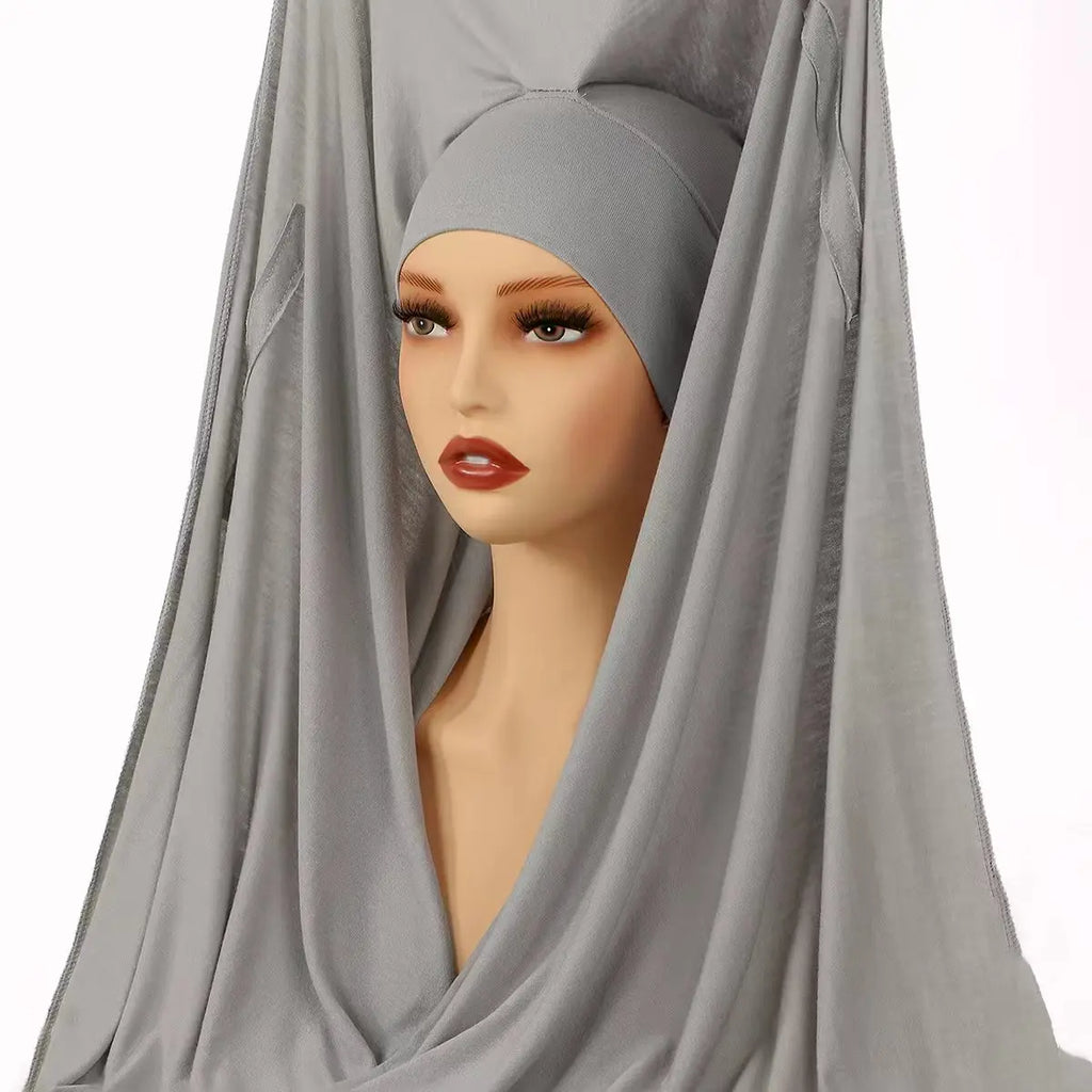 Hijab Inner Cap Set (6-Pack + Hairband)