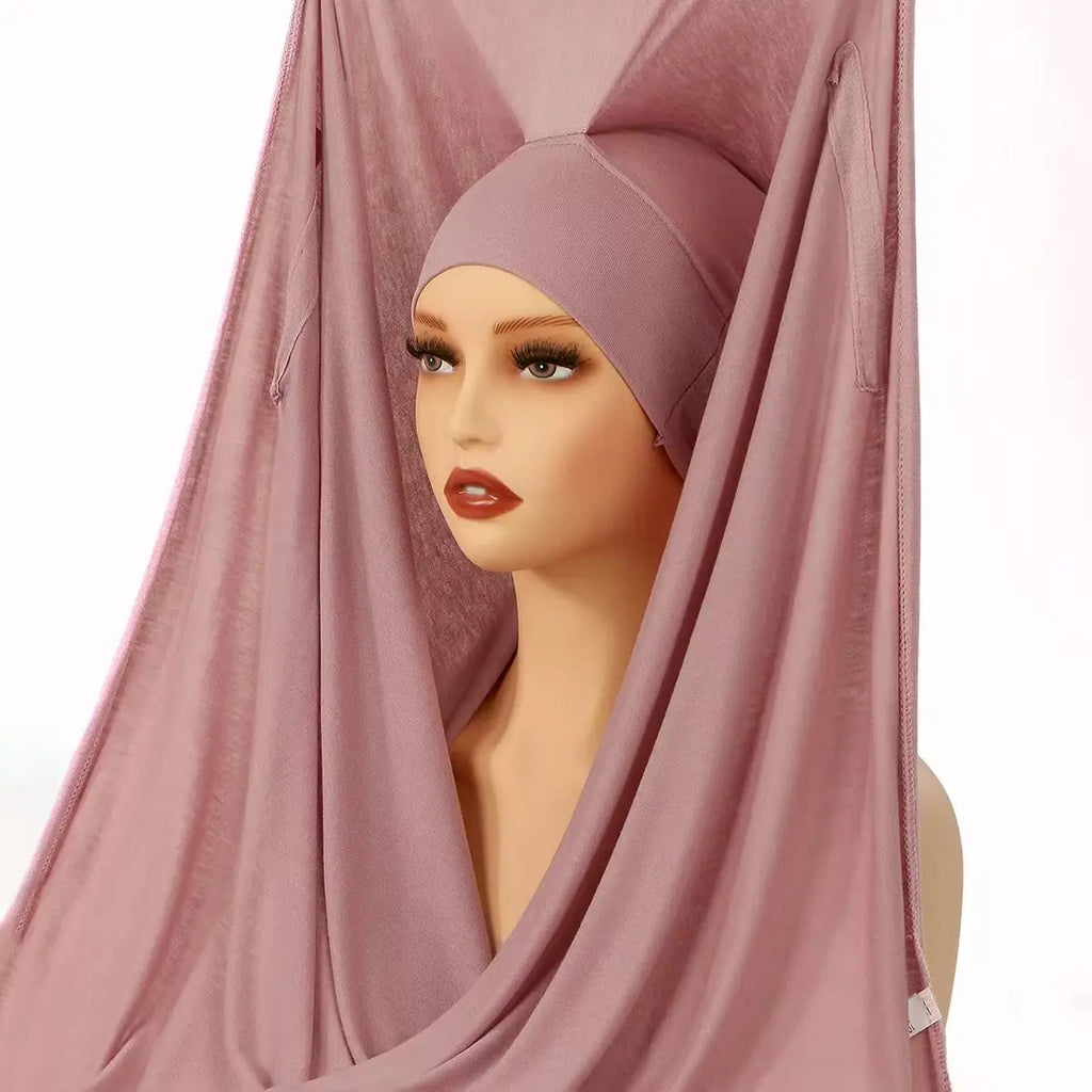 Hijab Inner Cap Set (6-Pack + Hairband)