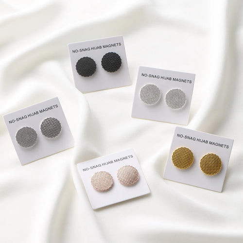 Épingle Duo magnetic hijab pin sets in four metallic finishes