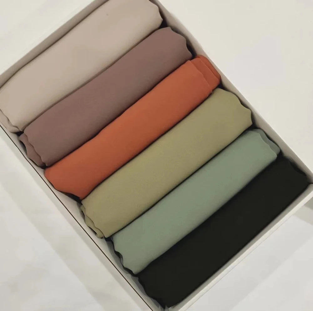 Chiffon Hijab Gift Box (6-Piece)