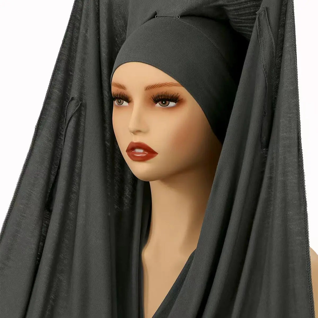Hijab Inner Cap Set (6-Pack + Hairband)