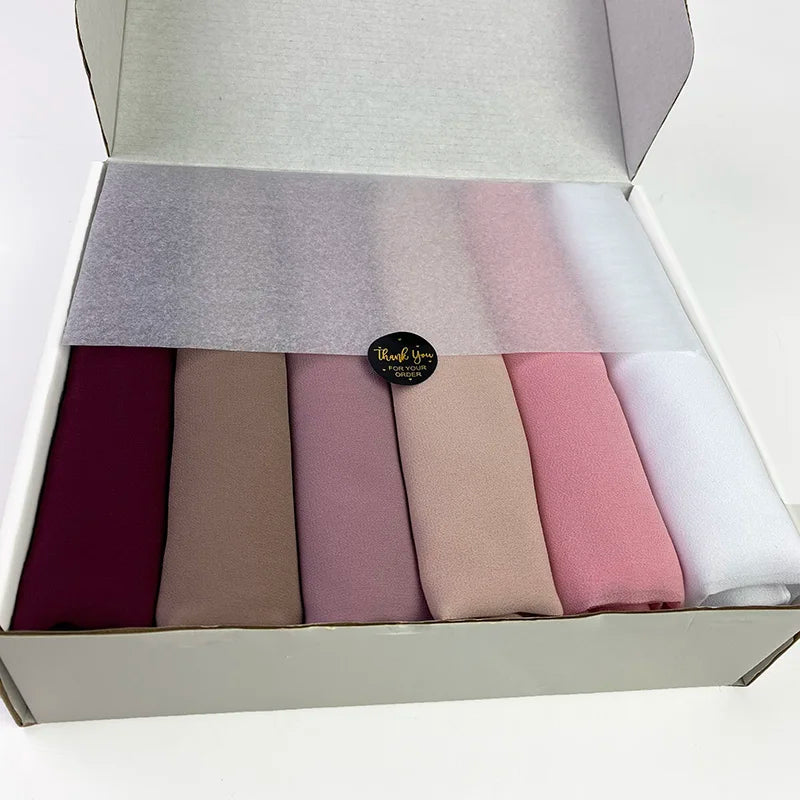 Chiffon Hijab Gift Box (6-Piece)