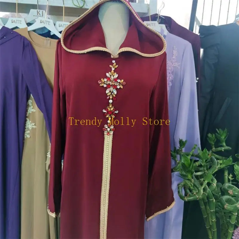 N5KB Long Sleeve Dresses Solid Color High Waisted Muslim Dress Cowl-Neck Pullovers Plug Size Long Robe with Lace for Women