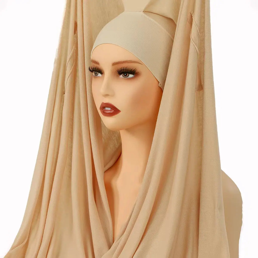 Hijab Inner Cap Set (6-Pack + Hairband)